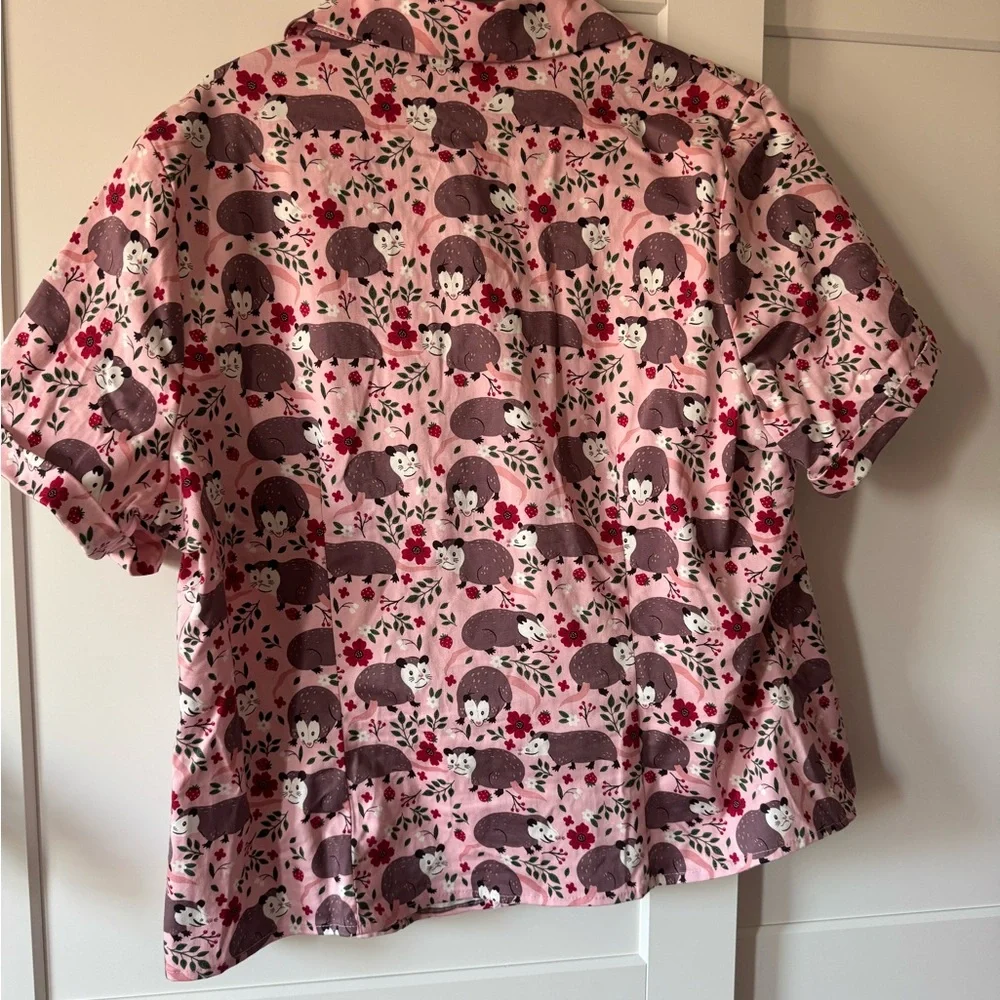 Eva Rose Pink Hedgehog Print Short Sleeve Shirt - Picture 2 of 4